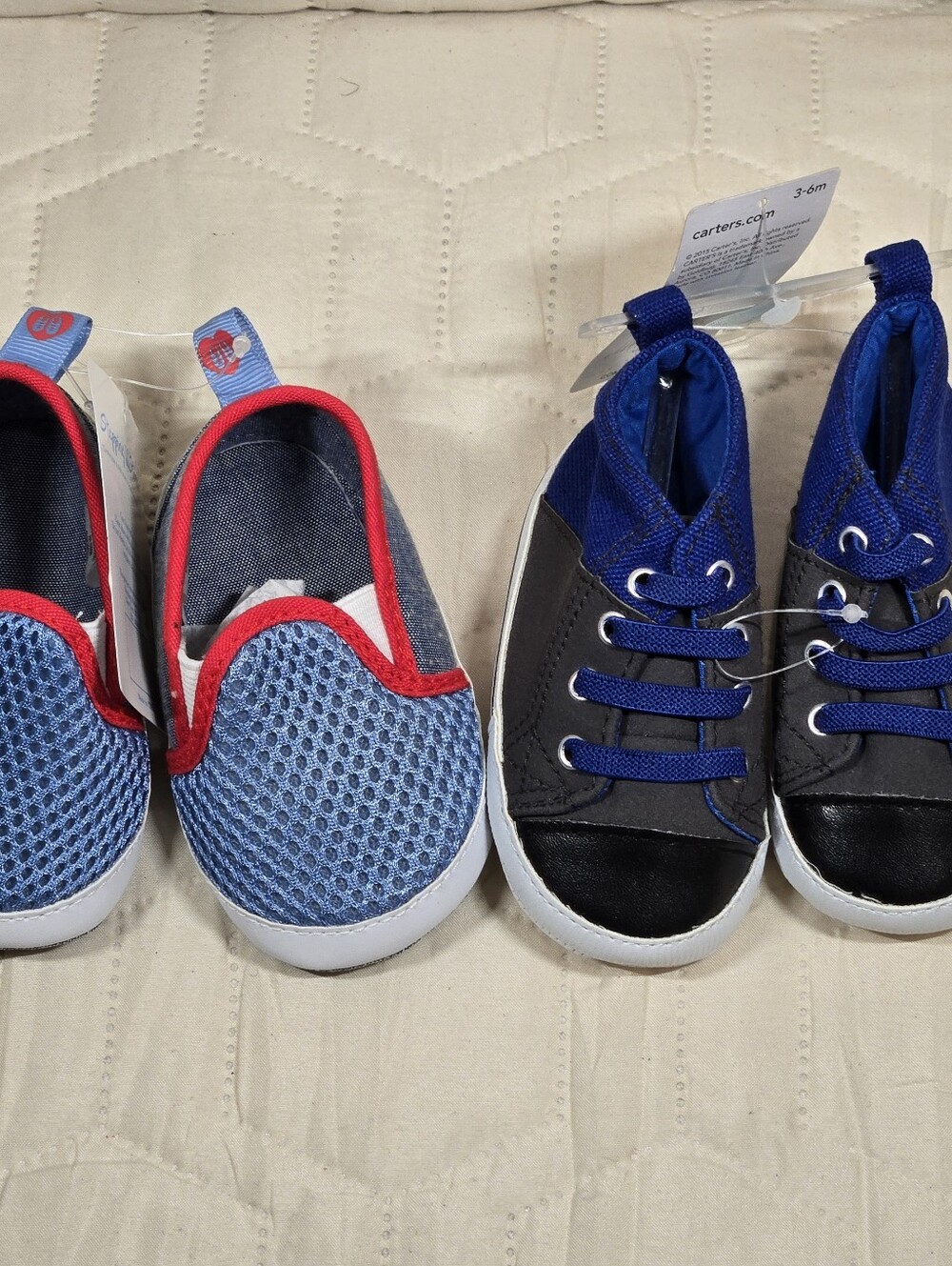NWT-Carter's Infant lace-up canvas Hightops & Stepping Stones mesh slip-on shoes
